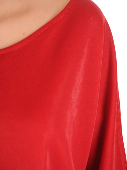 Połyskująca bluzka damska z ozdobnymi wiązaniami na rękawach 31849