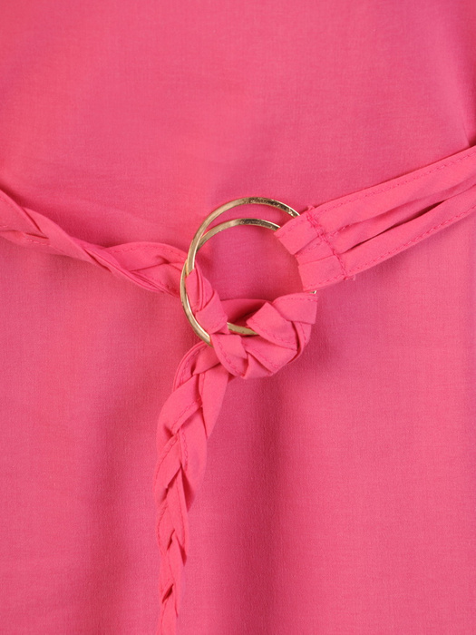 Różowa bluzka z bufiastymi rękawami 33580