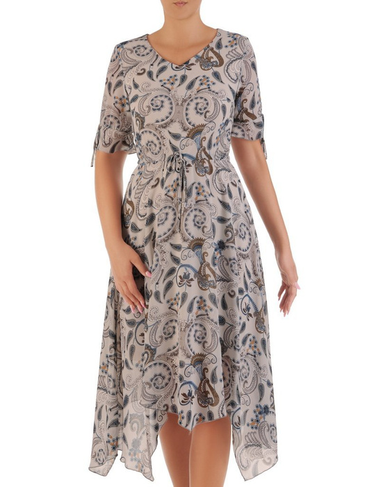 Sukienka z szyfonu, zwiewna kreacja w kwiaty 26411