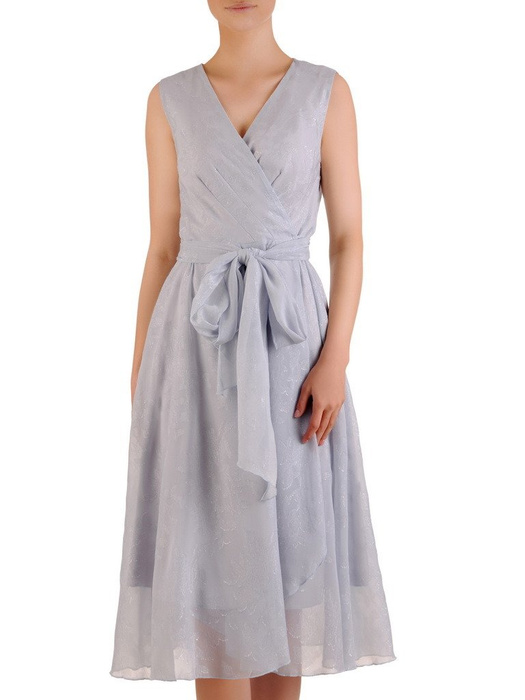 Szyfonowa sukienka z ozdobnym wiązaniem w talii 20988