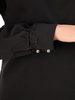 Czarna bluzka z elegancką stójką z koronkowym wykończeniem 31642