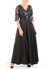 Czarna suknia maxi, wieczorowa kreacja zdobiona cekinami 30584
