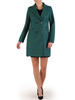 Dwurzędowy płaszcz damski w odcieniu ciemnej zieleni 28525