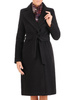 Klasyczny płaszcz damski jesienno zimowy w kolorze czarnym 27796