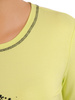 Limonkowa bluzka z ozdobną aplikacją z dżetów 32883