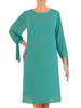 Sukienka damska, zielona kreacja z oryginalnymi rękawami 26809