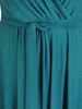 Wieczorowa, kopertowa suknia maxi z połyskującego materiału 31751