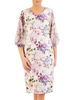 Wiosenna sukienka w kwiaty, kreacja z szyfonowymi rękawami 32580